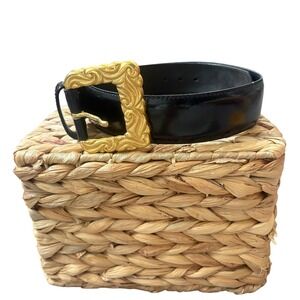 Bonwit‎ Teller designer Leather Belt Gold Buckle Patent Leather Kids Size M